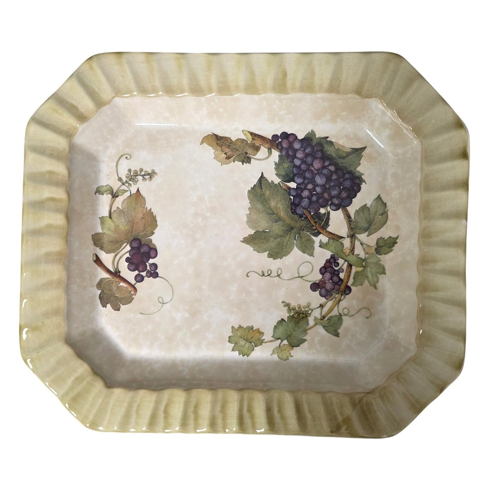 Ceramica Due Torri Serving Tray Grape Vine Italian Ceramic Farmhouse Tuscan